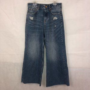 Zara Women's Ultra Wide Leg Z1975 Denim Blue Jeans Size 4